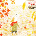 Foglie che cadono e fiocchi di neve